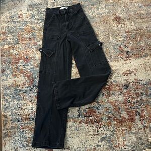 HIDDEN High Rise Black Cargo Jeans